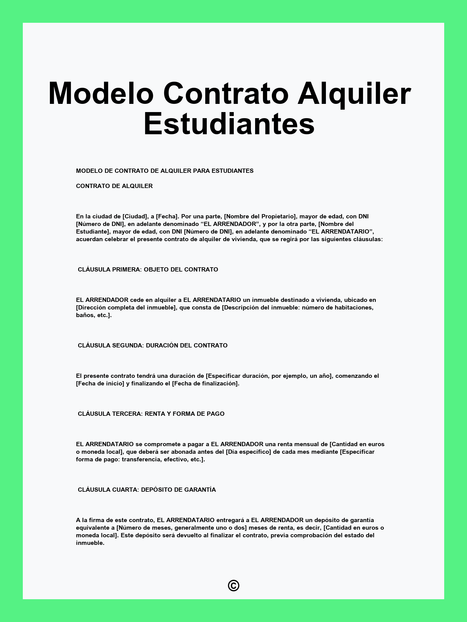Modelo Contrato Alquiler Estudiantes