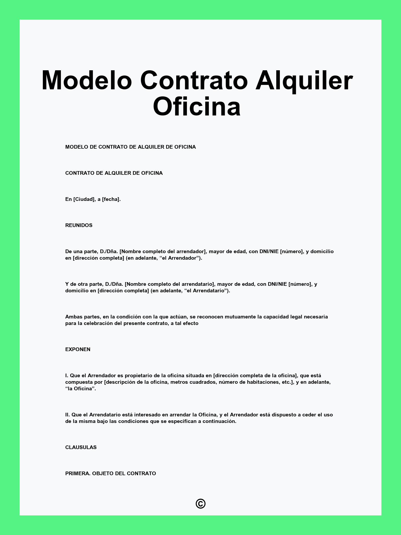 Modelo Contrato Alquiler Oficina