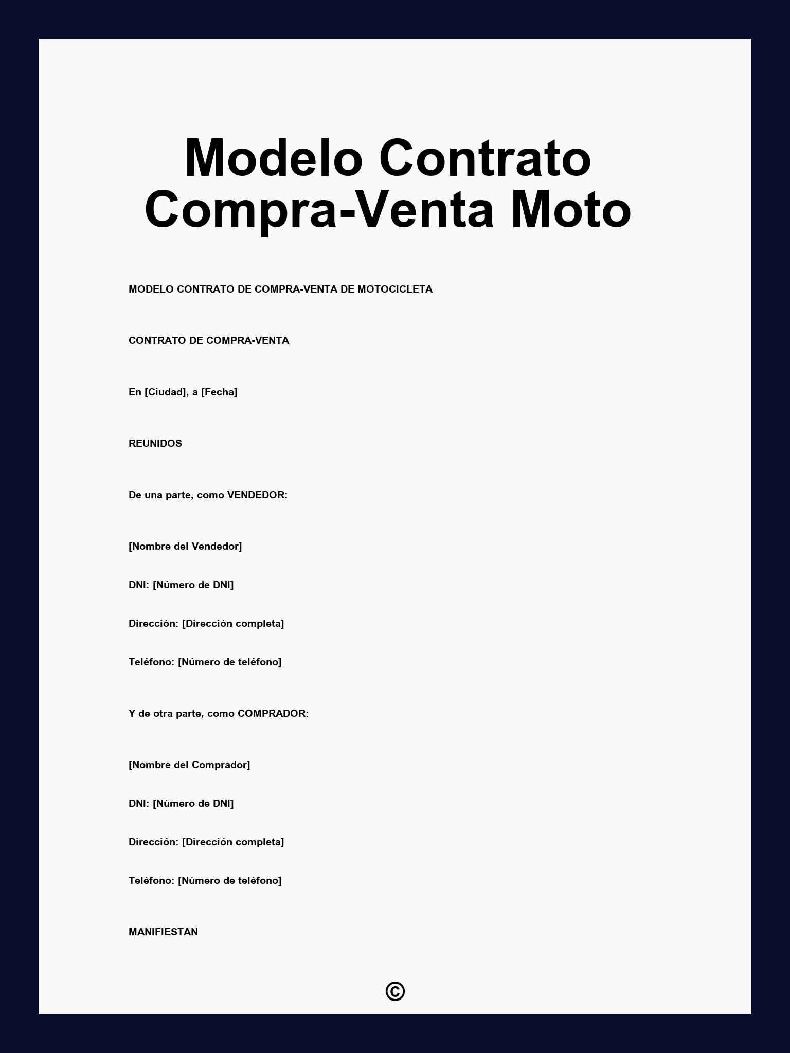 Modelo Contrato Compra-Venta Moto