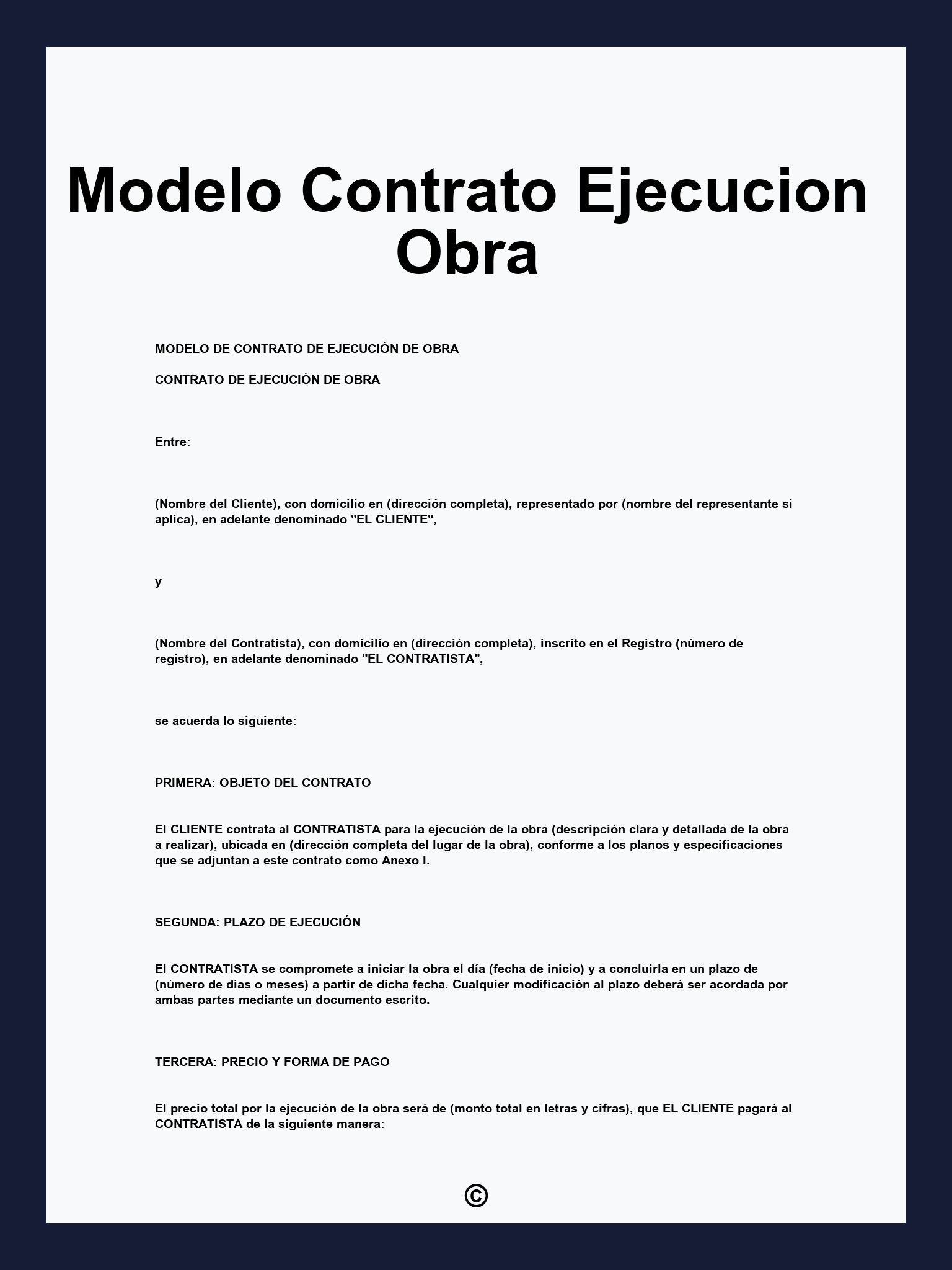 Modelo Contrato Ejecucion Obra