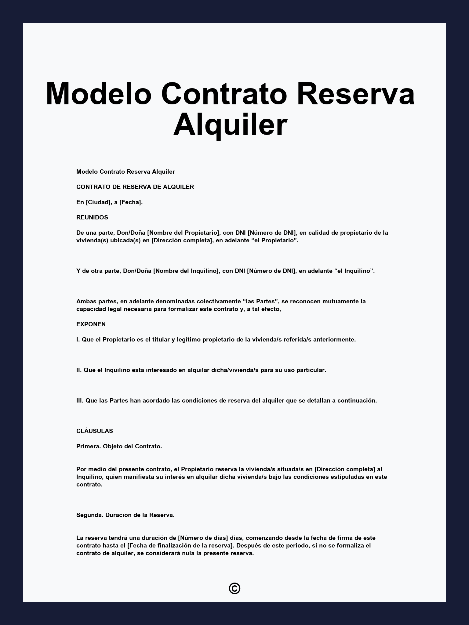 Modelo Contrato Reserva Alquiler